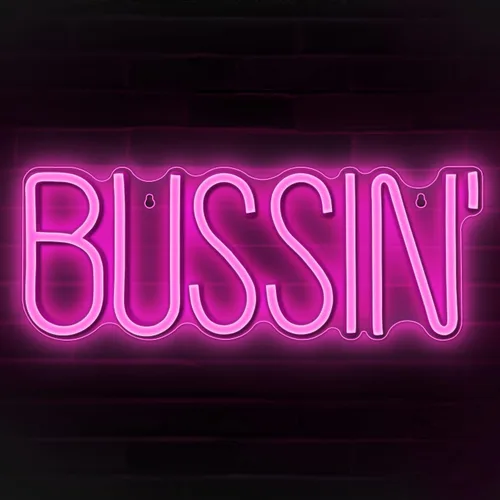 Vista 9 de Lumoonosity Letrero de neón Bussin - Luces de neón led de Meme Bussin para jugadores/streamers/influencers – Letras de neón verdes modernas