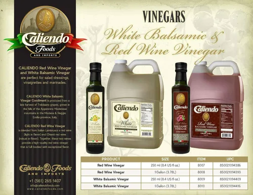 Vista 2 de Caliendo Vinagre Balsámico Blanco de Módena, auténtico italiano, añejado, dulce – Botella de 8.5 onzas líquidas (8.5 fl oz)