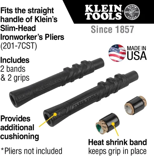 Vista 2 de Klein Tools M200ST Kit de agarre de cojín de alicates con bandas termorretráctiles, fabricado en Estados Unidos, uso con alicates Klein Slim-Head
