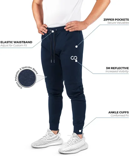Vista 2 de Contour - Pantalones deportivos para hombre con cremallera y bolsillos, pantalones deportivos de crucero para hombre, pantalones deportivos