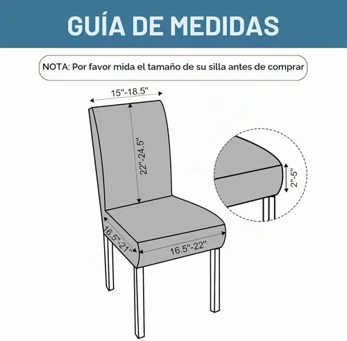 Vista 3 de Genina Juego de 4 fundas impermeables para sillas de comedor Parsons