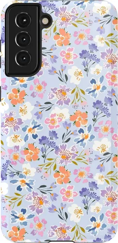 Vista 35 de Casely Funda para Galaxy S21 Here Comes The Sun Colorblock Sunset Diseño protector delgado esencial de doble capa Aquí viene el sol