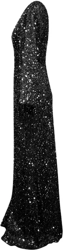 Vista 4 de Vestidos Manga Larga lentejuelas para Mujer, Vestido Fiesta Baile ajustado purpurina Brillante, cóctel formal