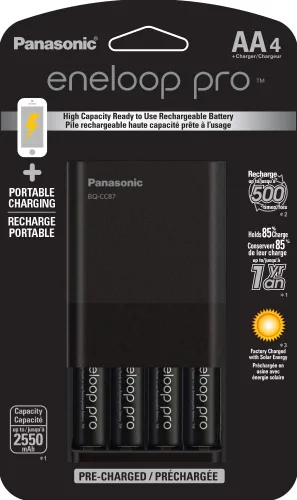 Vista 2 de Eneloop Panasonic pro - Batería recargable con cargador (4 AA, 4 AAA)