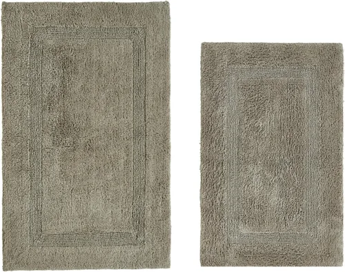Vista 49 de Better Trends - Juego de 2 alfombras de baño 100% algodón, extra suaves, con borlas, de 17" x 24", alfombra de baño superabsorbente y reversible
