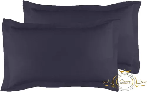 Vista 19 de Crown Collection Juego de 2 fundas de almohada estándar de 20 x 26 pulgadas, hipoalergénicas de 600 hilos, 100% algodón egipcio, fundas de almohada