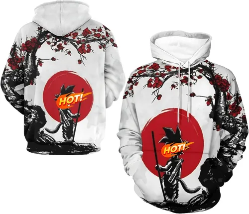 Vista 7 de Anime Hoodie, Novelty Hooded Pullover Sweatshirt, Casual Cosplay Sweatshirt for Men Women