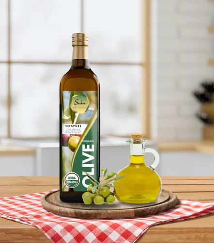 Vista 2 de Aceite de oliva orgánico extra virgen prensado en frío USDA (16 onzas líquidas)