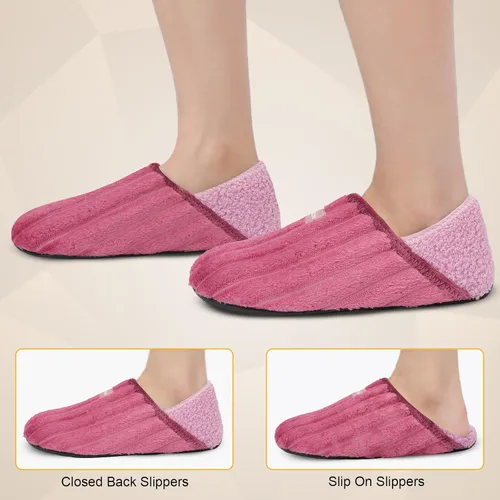 Vista 5 de Scurtain Pantuflas para hombre y mujer, unisex, para adultos, forro de terciopelo, ligeras, para interiores, viajes, suela antideslizante, cálidas