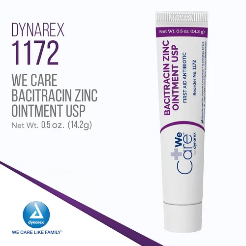Vista 2 de Dynarex Bacitracin Zinc Ungüento USP Crema de quemaduras y ungüento antibiótico para cortes menores, erupciones de pañales, cuidado de heridas