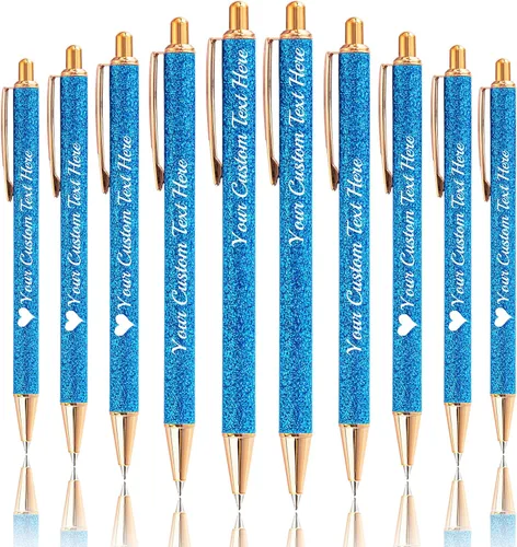Vista 90 de Bolígrafos de purpurina personalizados con nombre impreso, bolígrafo personalizado con barril de metal, retráctil, bonito y elegante, regalos