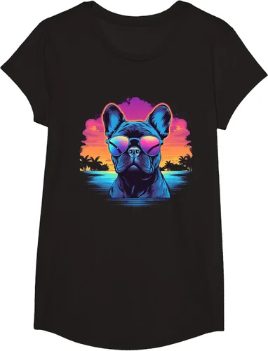 Vista 3 de Camiseta de perro Bulldog Francés para hombres y mujeres, Negro