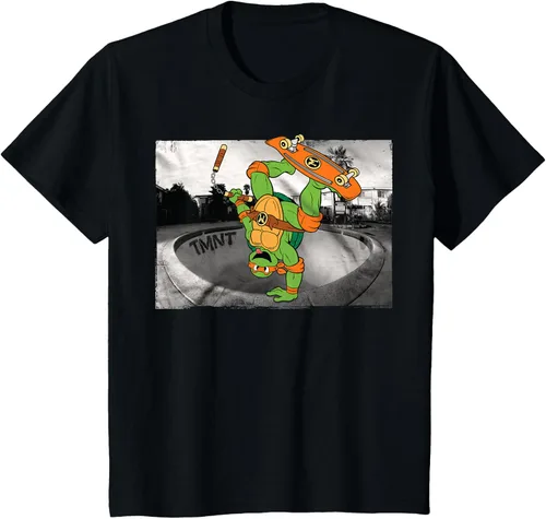 Vista 26 de Teenage Mutant Ninja Turtles Michelangelo - Camiseta de patinaje, Negro, S