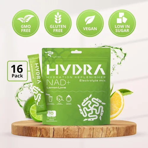 Vista 4 de Hydra Powder s NAD+ Nutrients - Paquetes de electrolitos en polvo, paquetes de hidratación diaria antienvejecimiento, polvo de electrolitos bajos