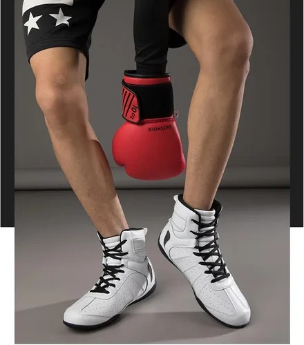 Vista 6 de Zivopah Zapatos de lucha libre para hombre, ligeros, transpirables, zapatos de entrenamiento de cuero para adultos