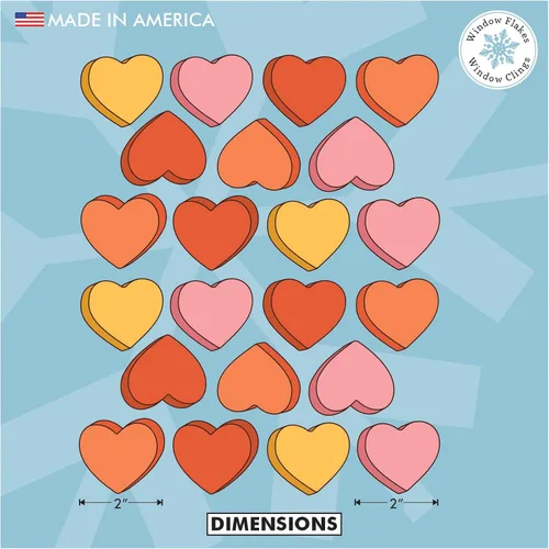 Vista 2 de 22 calcomanías retro de los años 50 con forma de corazón para ventana, calcomanías de vinilo reutilizables de doble cara para el día de San