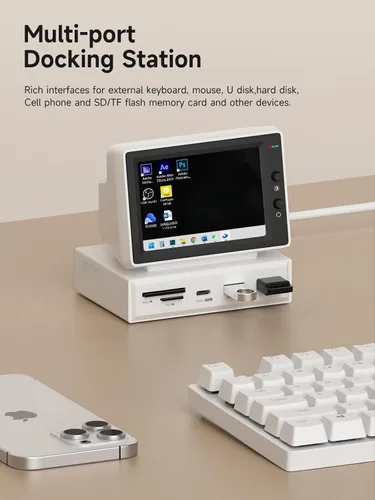 Vista 12 de Hagibis Mini pantalla IPS USB de 3.5 pulgadas con concentrador USB C, monitor USB-C y HDMI, AIDA64, Mini PC, CPU, RAM, HDD, monitor de datos
