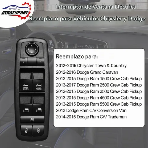 Vista 4 de Interruptor de ventana principal 68110866AA, apto para Ram 1500/2500/3500