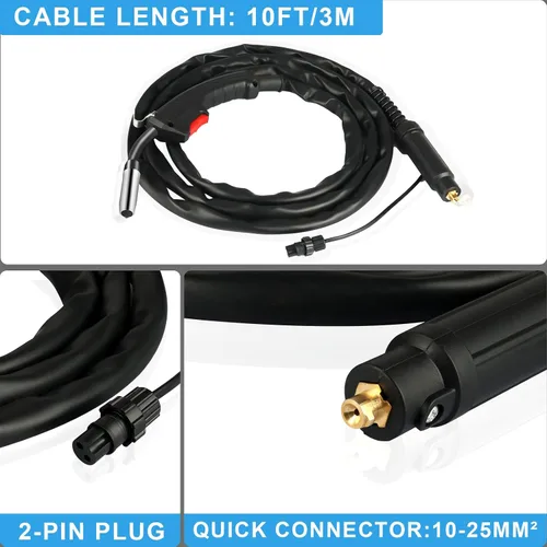 Vista 4 de AZZUNO Pistola de soldadura MIG 14AK con cable de 10 pies, para AZZUNO MIG-135F
