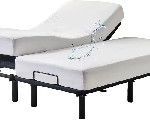 Vista 8 de Protector de colchón de bambú refrescante, impermeable, ultra suave, suave, ajustable, con bolsillo elástico, tamaño individual