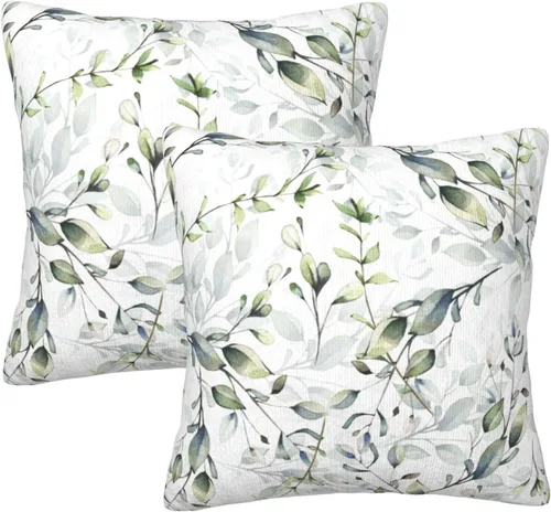Vista 15 de Juego de 2 fundas de almohada bohemias de 18 x 18 pulgadas, fundas de almohada bohemias onduladas suaves con ondas de arco iris, fundas de cojín