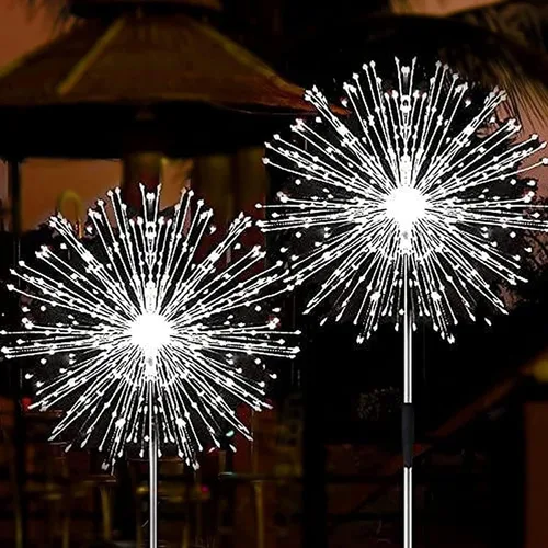 Vista 16 de JJGoo Luces solares para exteriores, fuegos artificiales, paquete de 2, 120 luces LED solares impermeables para exteriores, jardín, patio, valla