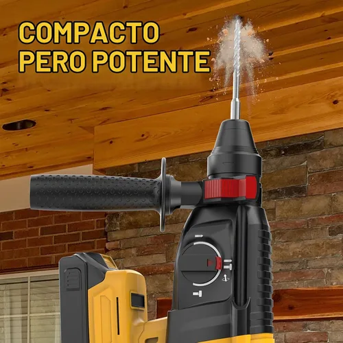 Vista 5 de SDS - Martillo giratorio inalámbrico compatible con batería Dewalt de 20 V, sin escobillas, taladro giratorio SDS para hormigón, mampostería