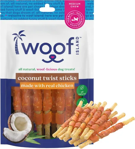 Vista 8 de Coconut Doggie Chews - Golosinas de coco para mascotas de primera calidad, totalmente naturales, masticables saludables para cachorros y sin piel