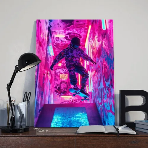 Vista 8 de Retro Cyber Skater Wall Art – Y2K Punk Poster for Cool Teen Room Decor & Gamers Poster Print Decorative Painting Canvas Wall Art Living Room Posters