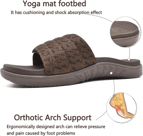 Vista 4 de ONCAI Sandalias deportivas para hombre, con puntera abierta, correas ajustables ortopédicas para fascitis plantar, sandalias deportivas con cojín