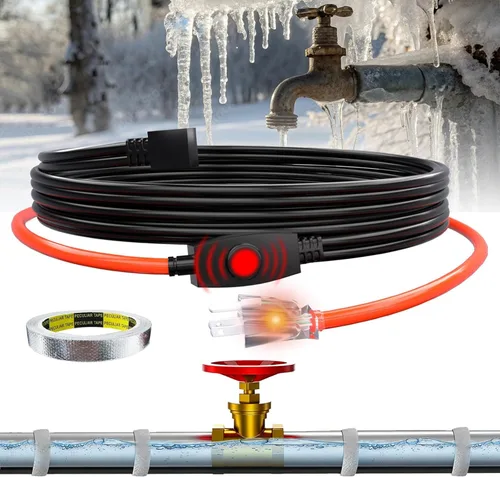 Vista 10 de Tubo, cable térmico con termostato Heat It HISD, 6 pies, negro