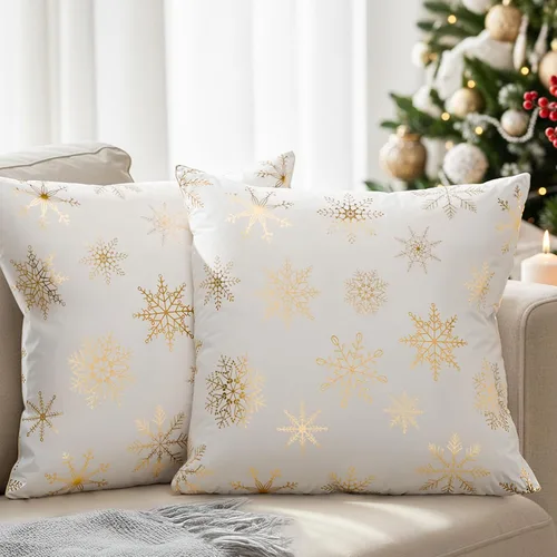 Vista 11 de Fundas de almohada de árbol de Navidad de 16 x 16 pulgadas - Juego de 2 fundas de almohada de Navidad - Fundas de almohada navideñas para sofá