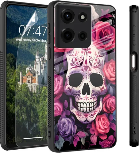 Vista 29 de Funda para Motorola Moto Edge 2022, cubierta trasera de vidrio templado con protector de pantalla, funda protectora a prueba de golpes para Motorola