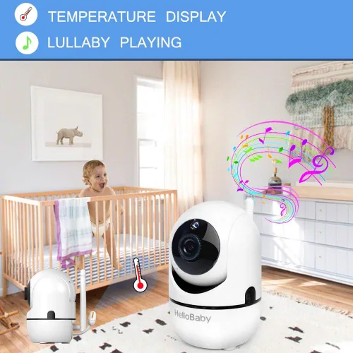 Vista 5 de HelloBaby Monitor de bebé de 3.2" con cámara y audio, sin WiFi