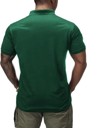 Vista 3 de IDOGEAR Polo táctico de manga corta de secado rápido rendimiento camisa de golf de ajuste regular camiseta con absorción de humedad