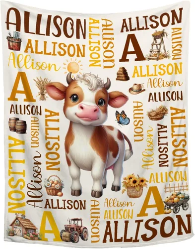 Vista 17 de Manta de conejo personalizada para niños y niñas, manta de bebé ultra suave, regalo personalizado, decoración de manta con nombre, 30 x 40 pulgadas
