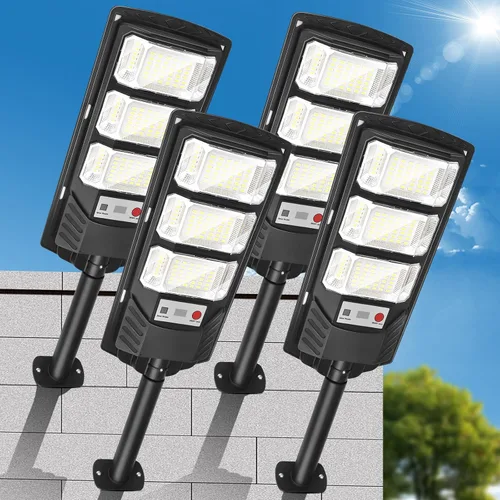 Vista 8 de Luces solares impermeables para exteriores, paquete de 2 unidades, luz solar de inundación con sensor de movimiento para exteriores, luz LED