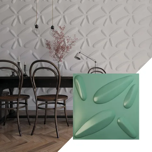 Vista 29 de Ekena Millwork 19 5/8 pulgadas de ancho x 19 5/8 pulgadas de alto, pétalo EnduraWall decorativo 3D, cobre envejecido (cubre 2.67 pies cuadrados).