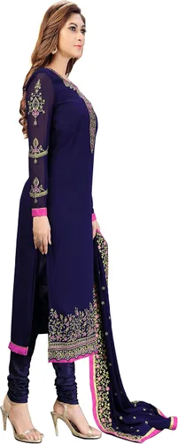 Vista 4 de TRENDMALLS Conjunto de traje de Salwar indio Georgette bordado indio Salwar vestido étnico