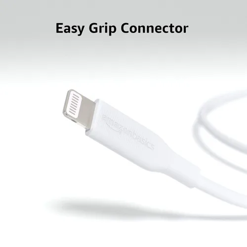 Vista 4 de Amazon Basics Cable de carga USB C a Lightning ABS, cargador certificado MFi para Apple iPhone 14, 13, 12, 11 X Xs Pro, Pro Max, Plus, iPad, 6 pies