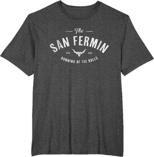 Vista 21 de The Running of the Bulls" - Pamplona Gift - Camiseta San Fermin, Rojo, S Asfalto