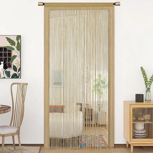 Vista 9 de HSYLYM - Cortinas de cuerda de espaguetis para puertas con borlas de privacidad, marco de puerta, hippy, pared, cocina, pasillo, bohemia, cortinas