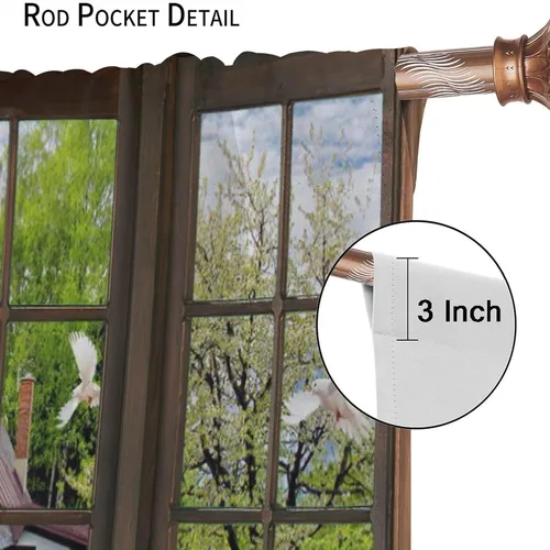 Vista 67 de Cortinas de paisaje, ventana 3D, primavera, bosque, vida silvestre, paisajes de naturaleza, dormitorio, sala de estar, cortinas térmicas opacas de 2