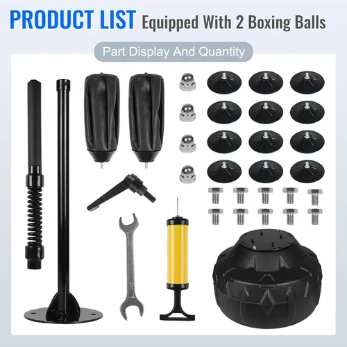 Vista 7 de Reflex Speed Bag - Saco de boxeo de base gruesa, con altura ajustable y resorte reforzado, fuerte y duradero, para boxeador, persona de fitness