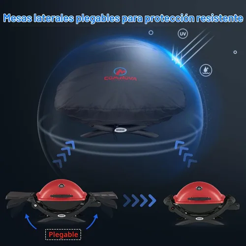 Vista 2 de Comnova Weber Q Series - Cubierta para parrilla – Resistente e impermeable, cubierta de barbacoa de 26.5 pulgadas para Q1000, Q1200, Q1400 Premium