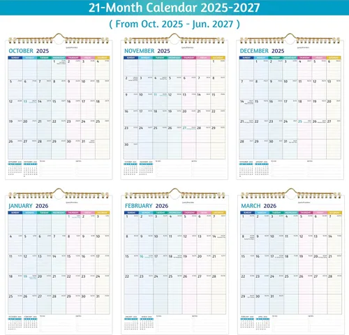 Vista 4 de Calendario de pared 2026-2027: úsalo ahora hasta junio de 2027, calendario de pared 2026-2027, 21 calendarios mensuales, 8.5 x 11 pulgadas
