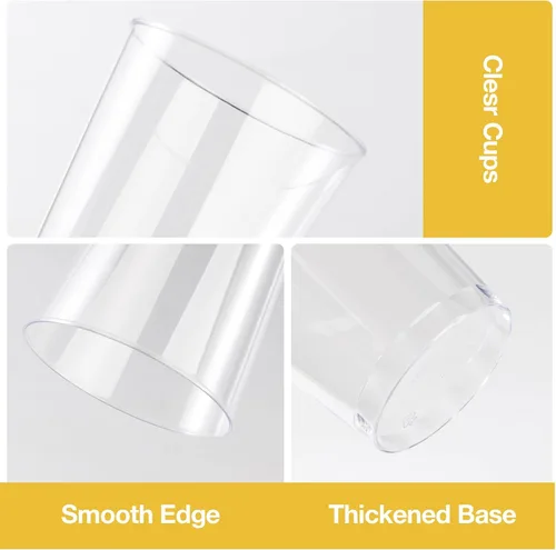 Vista 3 de Goodluck 50 vasos de plástico transparente de 12 onzas para fiestas, vasos desechables de plástico transparente, vasos de cóctel para bodas, Acción