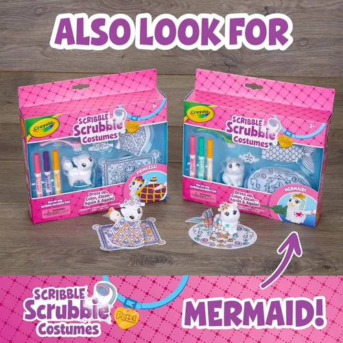 Vista 7 de Crayola Scribble Scrubbie Pets Princess Playset, juguetes para niños, regalo para niñas y niños