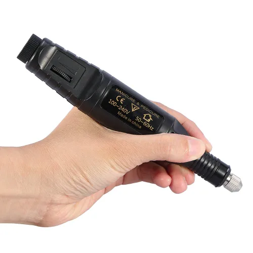Vista 2 de Taladro de uñas eléctrico portátil profesional 100-240V manicura pedicura lima kit de taladro con bandas de lijado para uñas de gel acrílico
