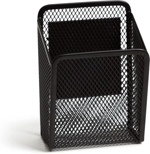 Vista 7 de U Brands Kit de organización de casilleros de malla negra, incluye taza magnética, estante plegable y contenedor, 3 piezas